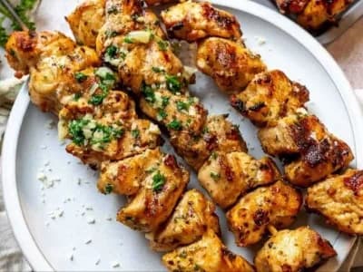 Grilled chicken pieces from the published kids’ menu